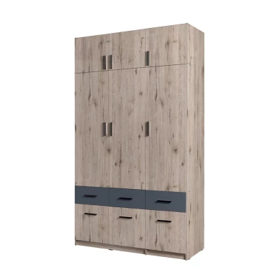 Nástavba na širokou šatní skříň 136 cm FUNZA 4 - dub wellington