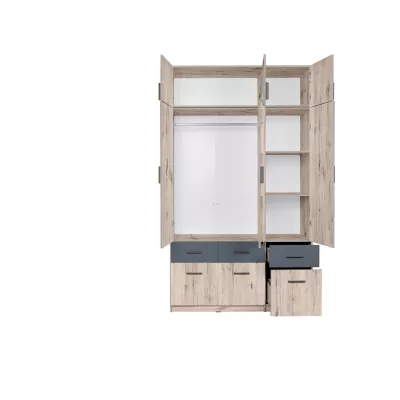 Nástavba na širokou šatní skříň 136 cm FUNZA 4 - dub wellington