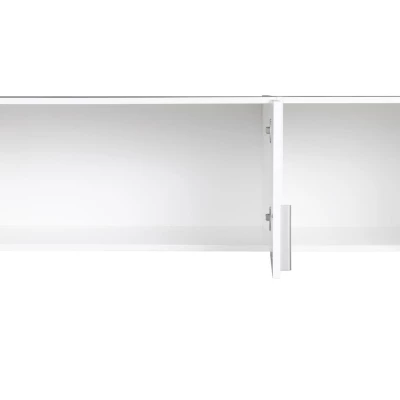 Nástavba na širokou šatní skříň 136 cm FUNZA 4 - alpská bílá / lesklá bílá