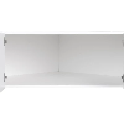 Nástavba na rohovou šatní skříň 117 cm FUNZA 5 - alpská bílá / lesklá bílá