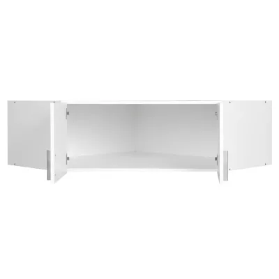 Nástavba na rohovou šatní skříň 117 cm FUNZA 5 - alpská bílá / lesklá bílá