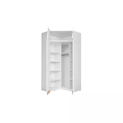 Nástavba na rohovou šatní skříň 117 cm FUNZA 5 - alpská bílá / lesklá bílá