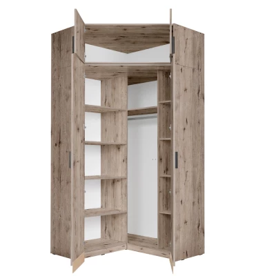 Nástavba na rohovou šatní skříň 117 cm FUNZA 5 - dub wellington