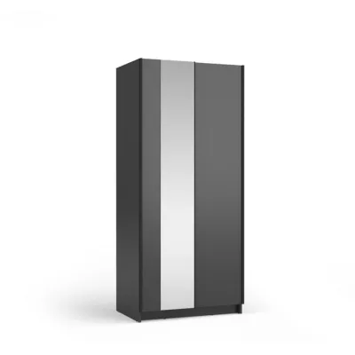 Úzká zrcadlová šatní skříň 80 cm CARTAGO - černá