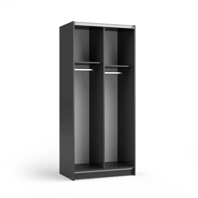 Úzká zrcadlová šatní skříň 80 cm CARTAGO - černá