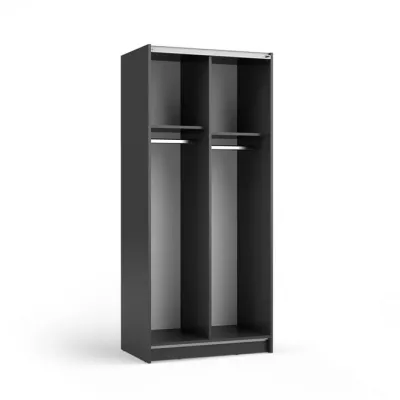 Úzká zrcadlová šatní skříň 80 cm CARTAGO - černá