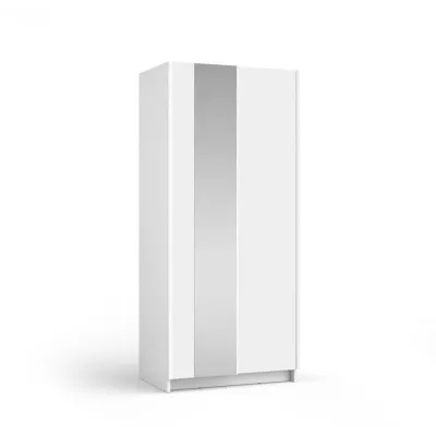 Úzká zrcadlová šatní skříň 80 cm CARTAGO - bílá
