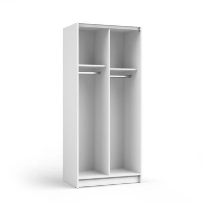 Úzká zrcadlová šatní skříň 80 cm CARTAGO - bílá