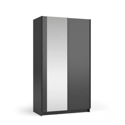 Úzká zrcadlová šatní skříň 100 cm CARTAGO - černá
