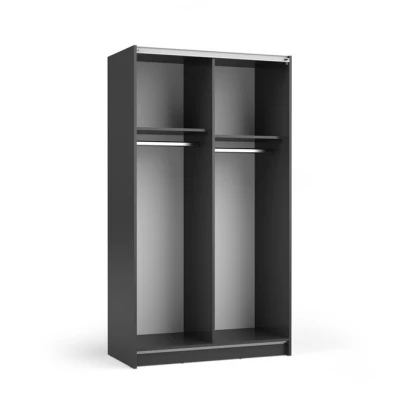 Úzká zrcadlová šatní skříň 100 cm CARTAGO - černá