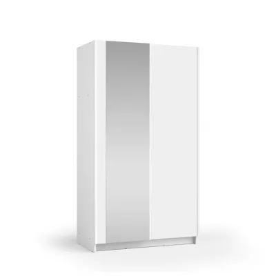 Úzká zrcadlová šatní skříň 100 cm CARTAGO - bílá