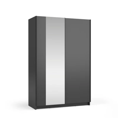 Úzká zrcadlová šatní skříň 120 cm CARTAGO - černá