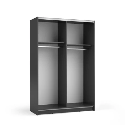 Úzká zrcadlová šatní skříň 120 cm CARTAGO - černá