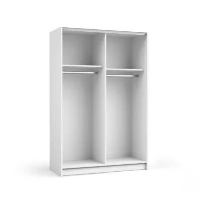 Úzká zrcadlová šatní skříň 120 cm CARTAGO - bílá