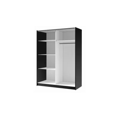 Široká šatní skříň se zrcadlem 203 cm YUMBO - dub artisan / černá