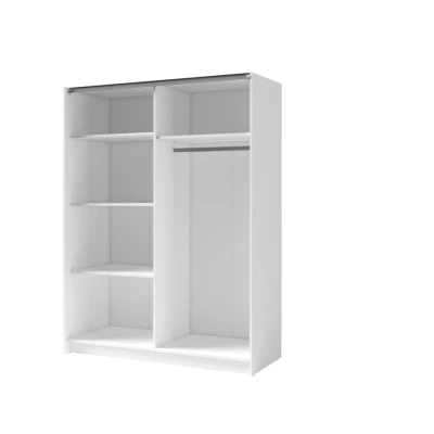 Široká šatní skříň se zrcadlem 203 cm YUMBO - dub artisan / bílá
