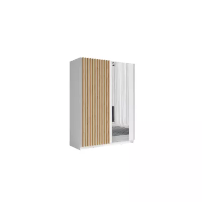 Šatní skříň se zrcadlem 150 cm BUGA - dub artisan / bílá