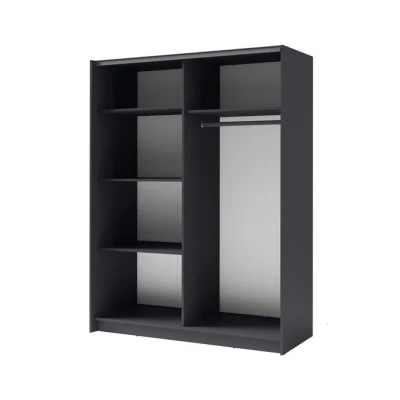 Široká šatní skříň 180 cm LORICA - grafitová