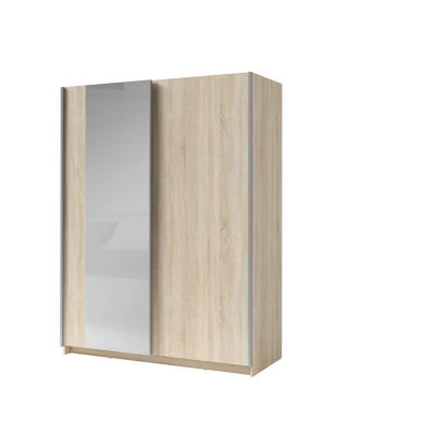 Vysoká šatní skříň 150 cm se zrcadlem LORICA - dub sonoma