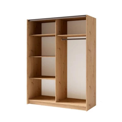 Vysoká šatní skříň 150 cm se zrcadlem LORICA - dub artisan