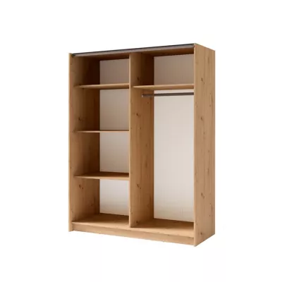 Vysoká šatní skříň 150 cm se zrcadlem LORICA - dub artisan