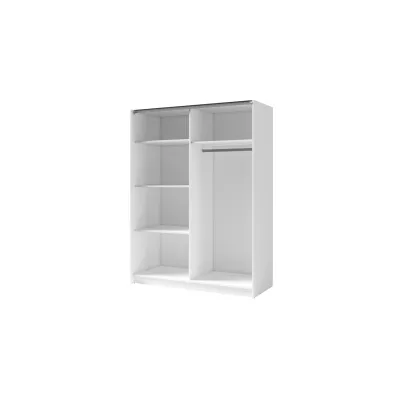 Vysoká šatní skříň 150 cm se zrcadlem LORICA - bílá