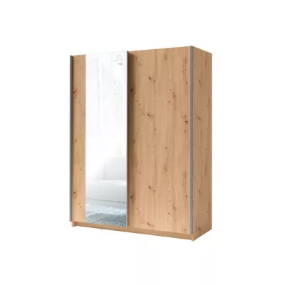 Široká šatní skříň 180 cm se zrcadlem LORICA - dub artisan