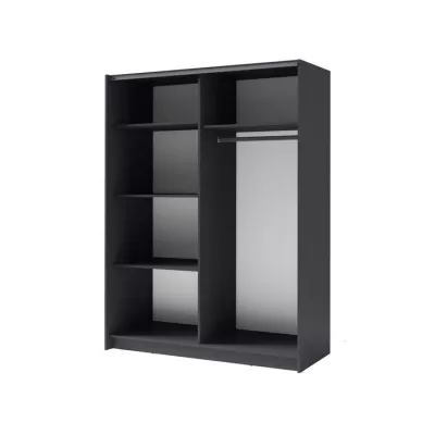 Široká šatní skříň 180 cm se zrcadlem LORICA - grafitová