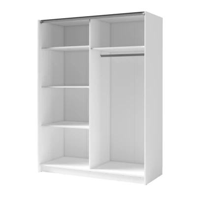 Široká šatní skříň 180 cm se zrcadlem LORICA - bílá