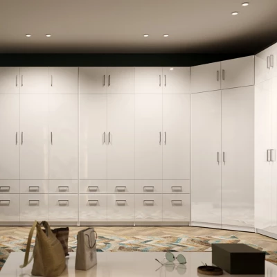 Nástavba na rohovou šatní skříň 117 cm CERETE 6 - bílá