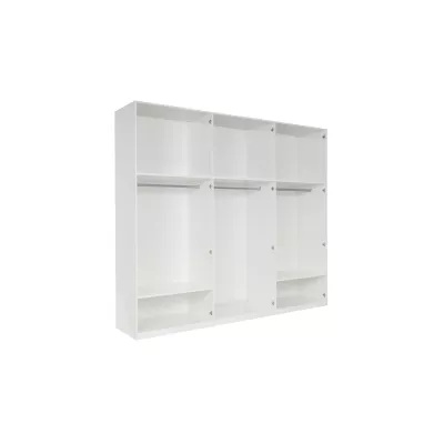 Velká šatní skříň 271 cm GUAMO - alpská bílá / lesklá bílá