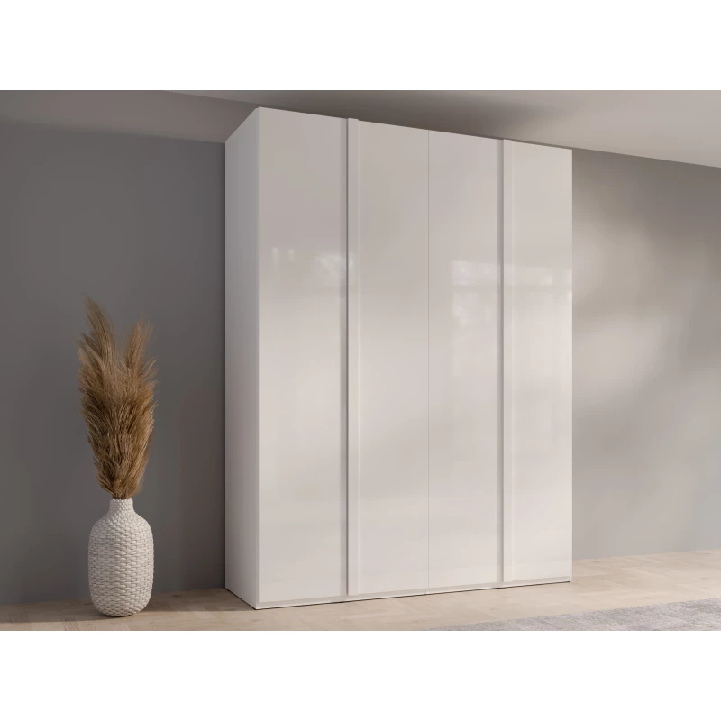 Šatní skříň 181 cm GUAMO - alpská bílá / lesklá bílá