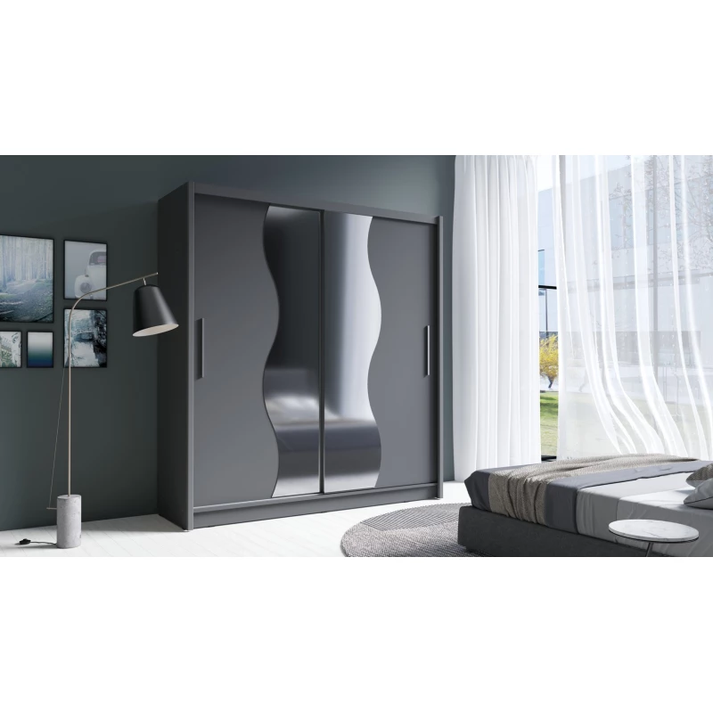 Šatní skříň se zrcadlem 200 cm CHOCONTA 1 - grafitová