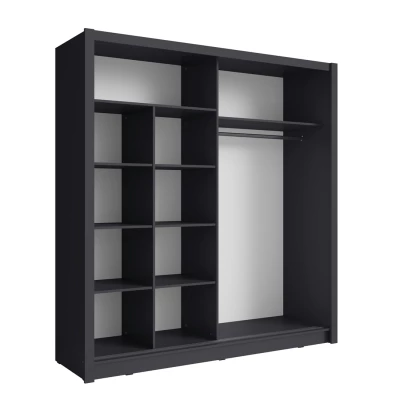 Šatní skříň se zrcadlem 200 cm CHOCONTA 1 - grafitová