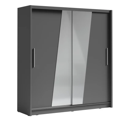 Šatní skříň se zrcadlem 200 cm CHOCONTA 2 - grafitová