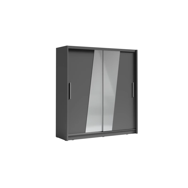 Šatní skříň se zrcadlem 200 cm CHOCONTA 2 - grafitová