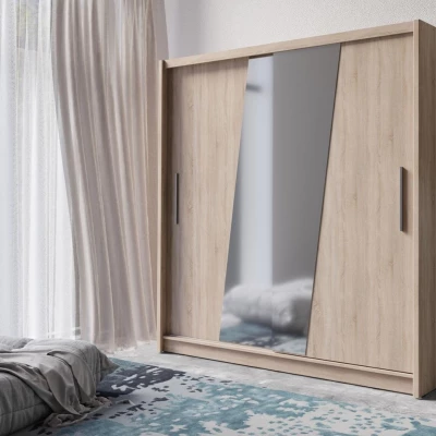 Šatní skříň se zrcadlem 200 cm CHOCONTA 2 - dub sonoma