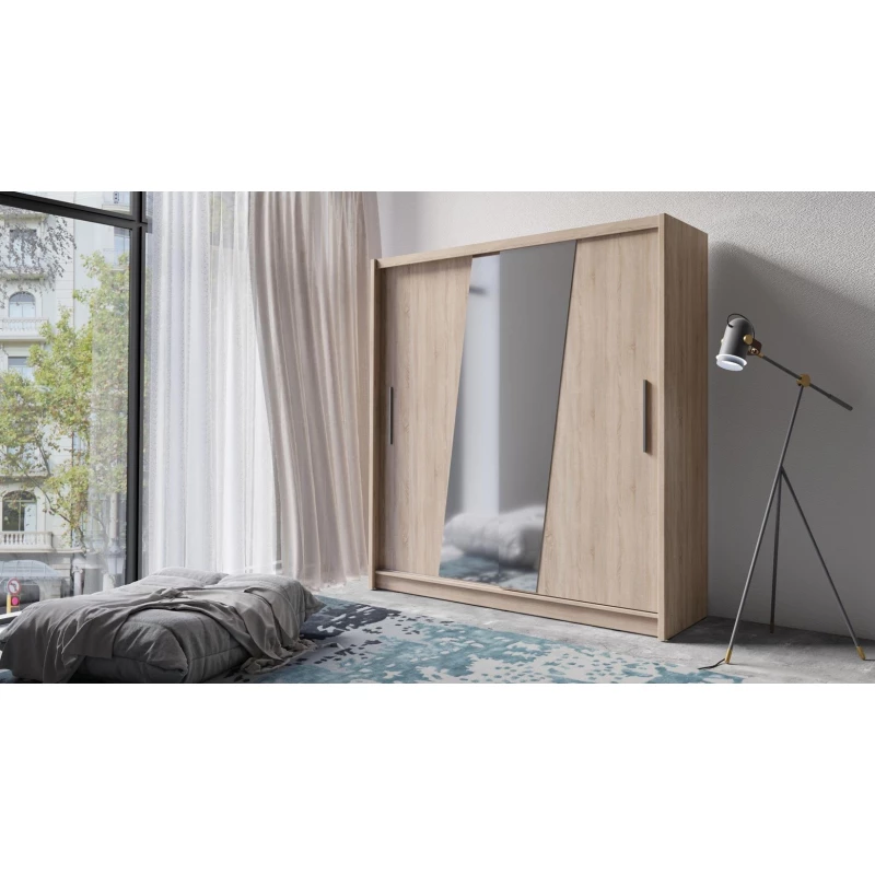 Šatní skříň se zrcadlem 200 cm CHOCONTA 2 - dub sonoma