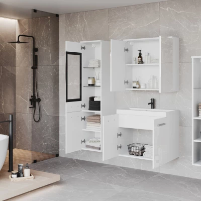 Koupelnová sestava ESTELA 2 - bílá mat / bílá lesk