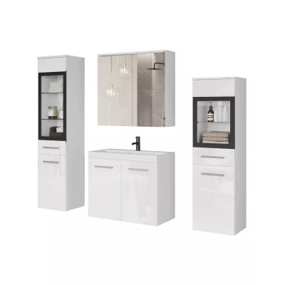 Koupelnová sestava ESTELA 2 - bílá mat / bílá lesk