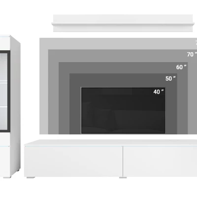 Obývací stěna HERMINA 1 - bílá / bílá lesk