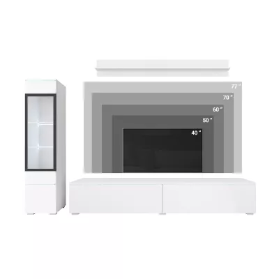 Obývací stěna HERMINA 1 - bílá / bílá lesk