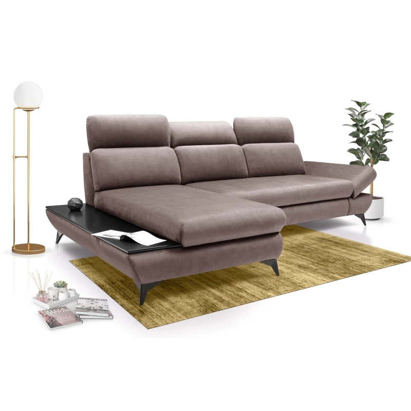 Rohová rozkládací sedací souprava SARNIA - šedá 2, levý roh