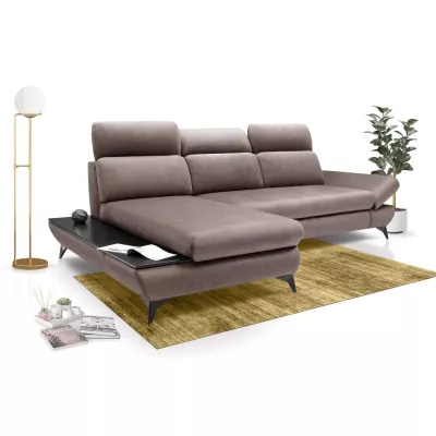 Rohová rozkládací sedací souprava SARNIA - šedá 2, levý roh