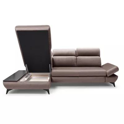 Rohová rozkládací sedací souprava SARNIA - šedá 2, levý roh