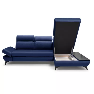 Rohová rozkládací sedací souprava SARNIA - modrá, pravý roh