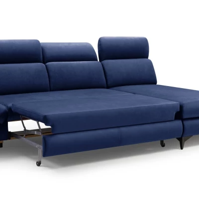 Rohová rozkládací sedací souprava SARNIA - modrá, pravý roh