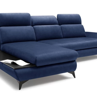 Rohová rozkládací sedací souprava SARNIA - modrá, levý roh