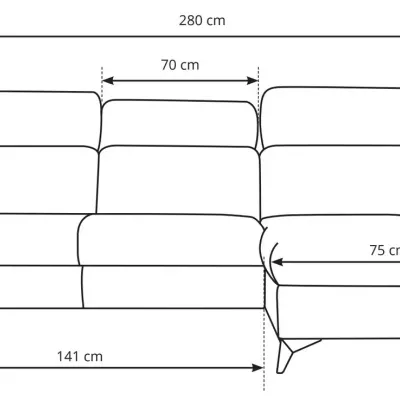 Rohová rozkládací sedací souprava SARNIA - modrá, levý roh