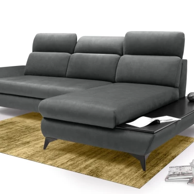 Rohová rozkládací sedací souprava SARNIA - tmavá šedá 2, pravý roh